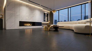 Concrete Terreno Dark Grey v interiéru